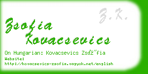 zsofia kovacsevics business card